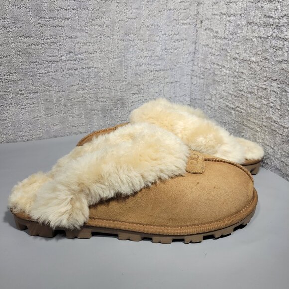 UGG Coquette Womens Size US 10 Chestnut Suede Sheepskin Lining Slip On Slipper - Picture 7 of 10